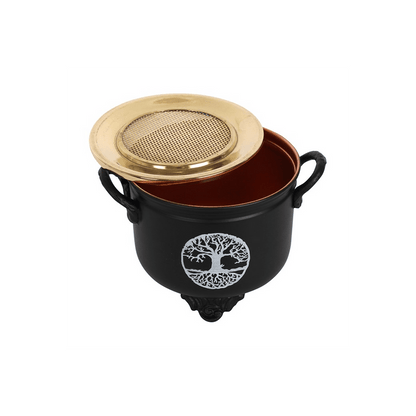 Tree of Life Cauldron Resin Incense Burner - DuvetDay.co.uk