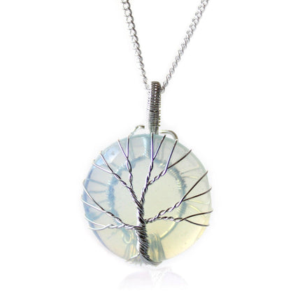 Tree of Life Gemstone Necklace - Opalite - DuvetDay.co.uk