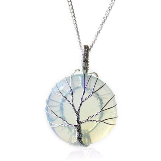 Tree of Life Gemstone Necklace - Opalite - DuvetDay.co.uk
