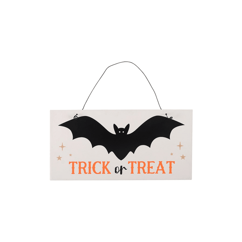 Trick or Treat Bat Hanging Sign