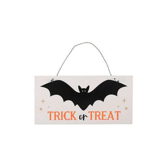 Trick or Treat Bat Hanging Sign - DuvetDay.co.uk