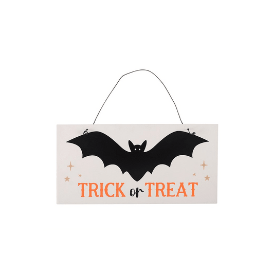 Trick or Treat Bat Hanging Sign - DuvetDay.co.uk