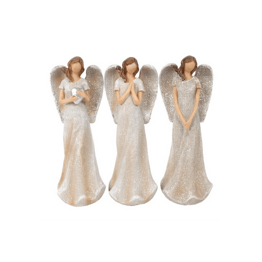 Trio of Small Glitter Angels - DuvetDay.co.uk