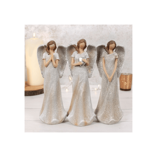 Trio of Small Glitter Angels - DuvetDay.co.uk