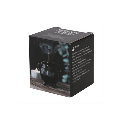 Triple Moon Cauldron Ceramic Incense Holder - DuvetDay.co.uk