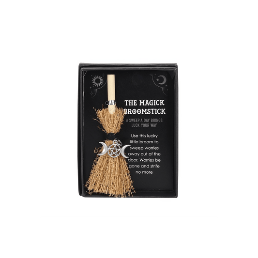 Triple Moon Mini Magick Broomstick - DuvetDay.co.uk