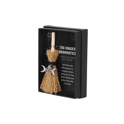 Triple Moon Mini Magick Broomstick - DuvetDay.co.uk