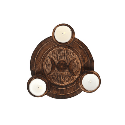 Triple Moon Tealight Candle Holder - DuvetDay.co.uk