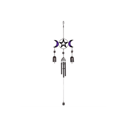 Triple Moon Windchime with Bells - DuvetDay.co.uk