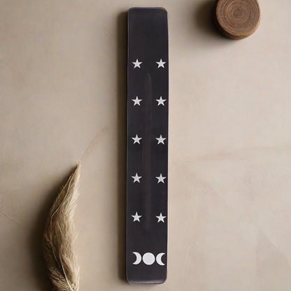 Triple Moon Wooden Incense Ash Catcher