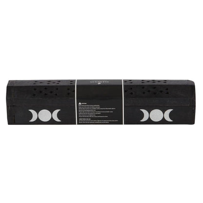 Triple Moon Wooden Sage Incense Box Set - DuvetDay.co.uk