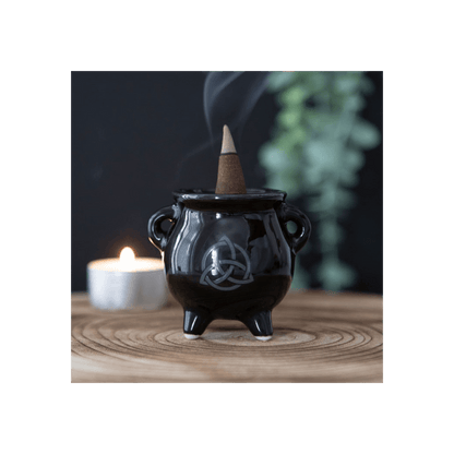 Triquetra Cauldron Ceramic Incense Holder - DuvetDay.co.uk