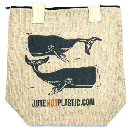 Two Whales - Eco Jute Bag - DuvetDay.co.uk