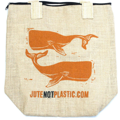 Two Whales - Eco Jute Bag - DuvetDay.co.uk