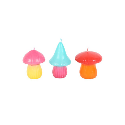 Set of 3 Mushroom Shaped Candles