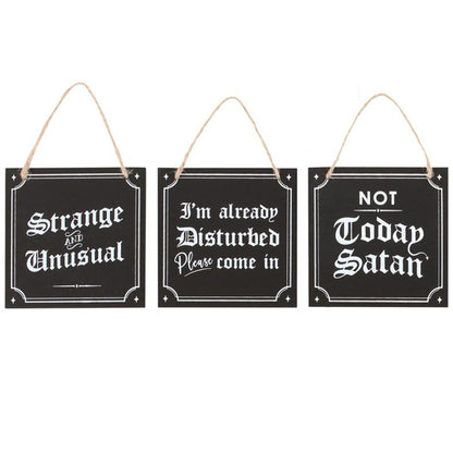 Set of 12 Gothic Mini Signs - DuvetDay.co.uk