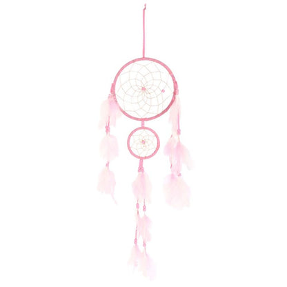 Light Pink Double Dreamcatcher with Tassels - DuvetDay.co.uk