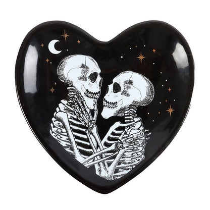 Skeleton Couple Heart Trinket Dish - DuvetDay.co.uk