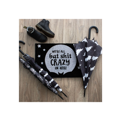 Black Bat Shit Crazy Doormat - DuvetDay.co.uk