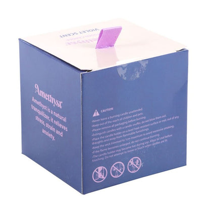 The Moon Amethyst Crystal Chip Candle - DuvetDay.co.uk