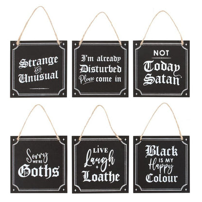 Set of 12 Gothic Mini Signs - DuvetDay.co.uk