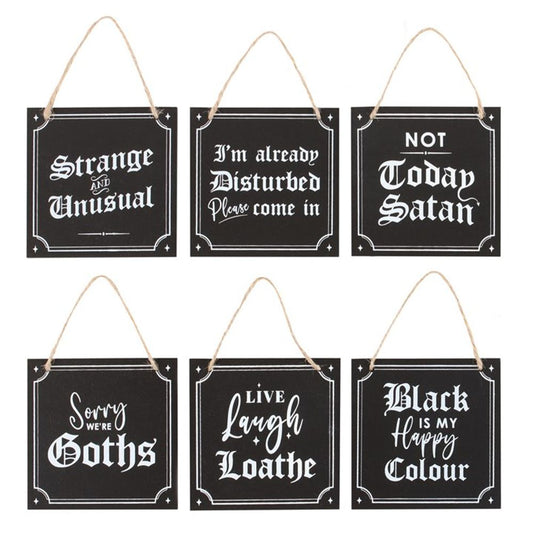 Set of 12 Gothic Mini Signs - DuvetDay.co.uk