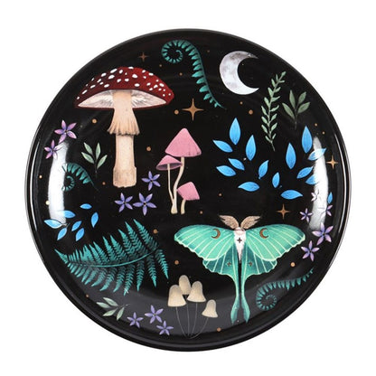 Round Dark Forest Print Trinket Dish - DuvetDay.co.uk