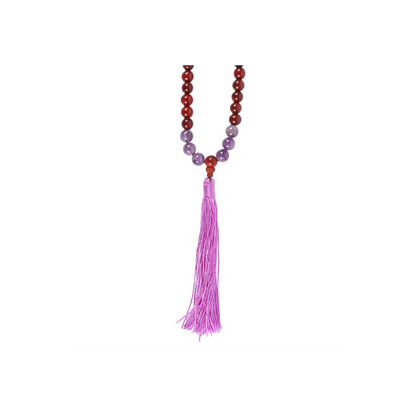 Intuition Rosewood & Amethyst Mallah Necklace - DuvetDay.co.uk