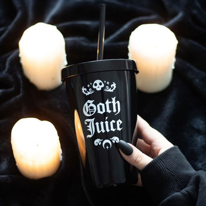 Goth Juice Plastic Tumbler with Straw - DuvetDay.co.uk