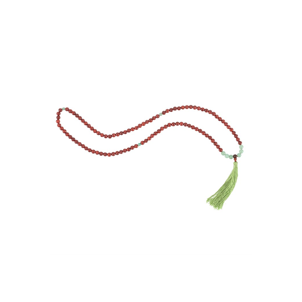 Love and Gratitude Rosewood & Green Aventurine Mallah Necklace - DuvetDay.co.uk