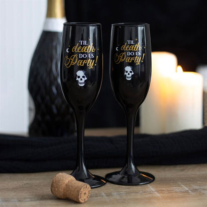 Til Death Do Us Party Champagne Flute Set - DuvetDay.co.uk