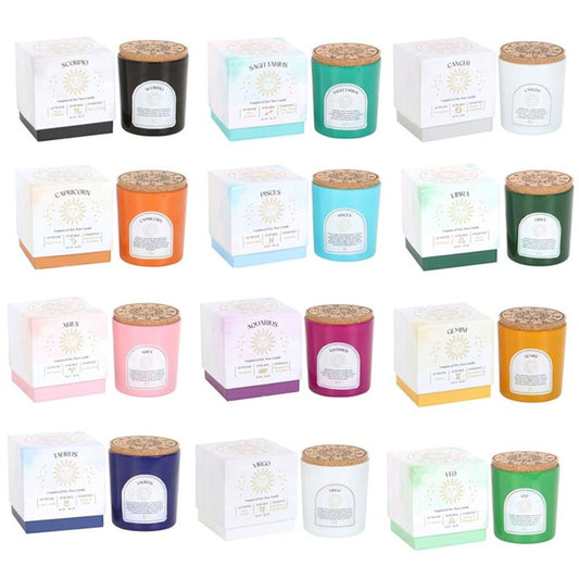 Set of 12 Zodiac Gemstone Candles - DuvetDay.co.uk