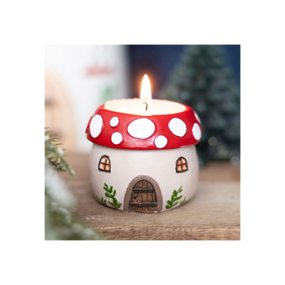 Mushroom House Resin Tealight Holder