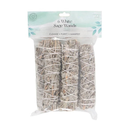 Pack of 6 15cm Medium White Sage Smudge Stick Wands - DuvetDay.co.uk