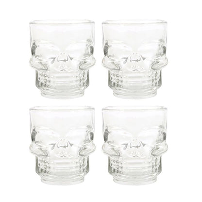Set of 4 Skull Shot Glasses Set - DuvetDay.co.uk