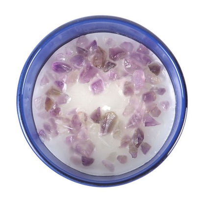The Moon Amethyst Crystal Chip Candle - DuvetDay.co.uk