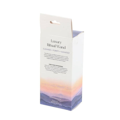 6in Ritual Wand Smudge Stick with Rosemary, Lavender and Abalone - DuvetDay.co.uk