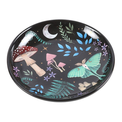 Round Dark Forest Print Trinket Dish - DuvetDay.co.uk