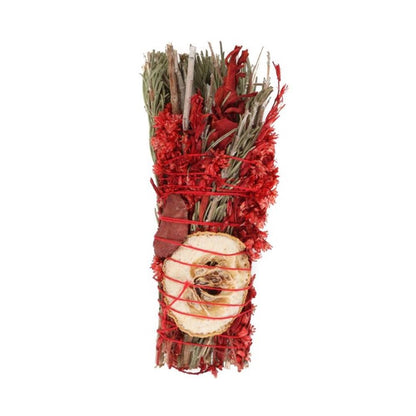 6in Ritual Wand Smudge Stick with Rosemary, Sage and Red Jasper - DuvetDay.co.uk