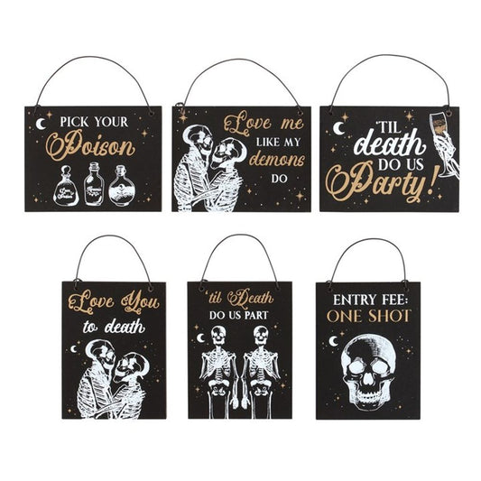 Set of 12 Til Death Do Us Party Mini Signs - DuvetDay.co.uk
