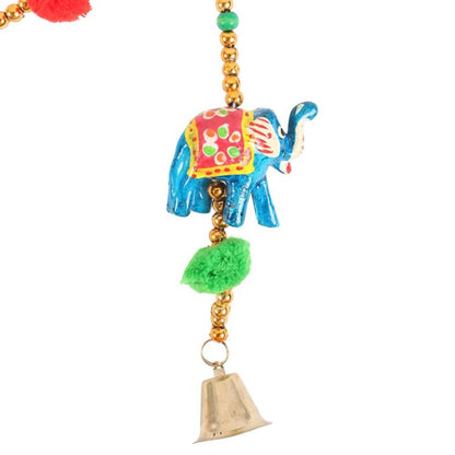 Hanging Elephant Garland with Beads and Bells - DuvetDay.co.uk
