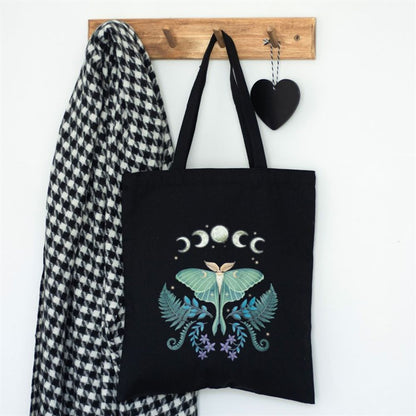 Luna Moth Polycotton Tote Bag - DuvetDay.co.uk