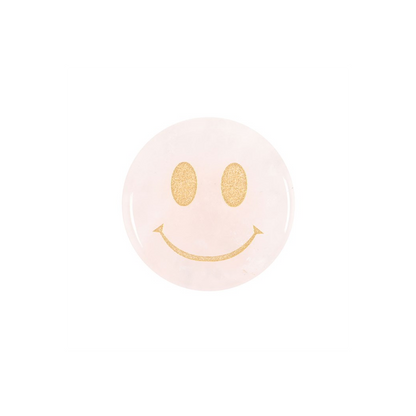 You Are Loved Rose Quartz Happy Face Crystal