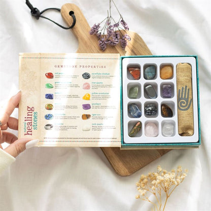 Set of 12 Natural Crystal Healing Gemstones - DuvetDay.co.uk