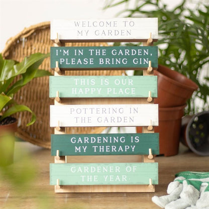 Set of 36 Gardening Block Signs on Display - DuvetDay.co.uk
