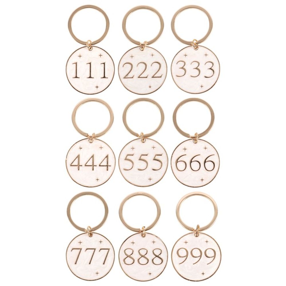 Pack of 9 Angel Number Keyrings