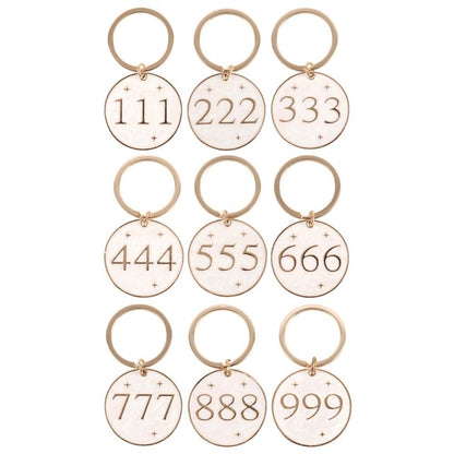 Pack of 9 Angel Number Keyrings