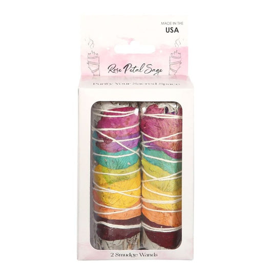 Set of 2 Rose Petal Sage Smudge Wands - DuvetDay.co.uk