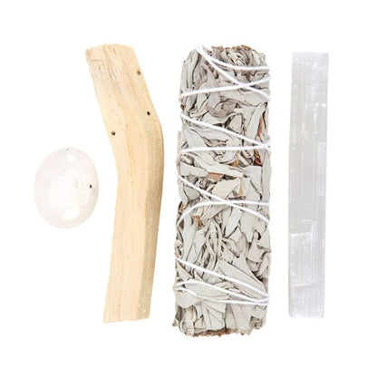Smudge Kit with Clear Quartz Crystal - DuvetDay.co.uk