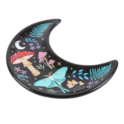 Crescent Moon Dark Forest Print Trinket Dish - DuvetDay.co.uk
